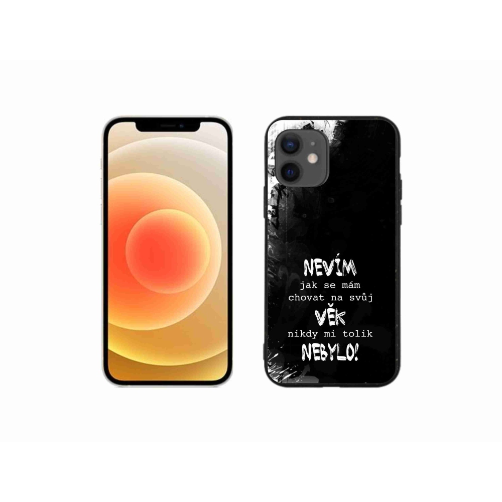 Gelový kryt mmCase na iPhone 12 mini - vtipný text 14 černé pozadí