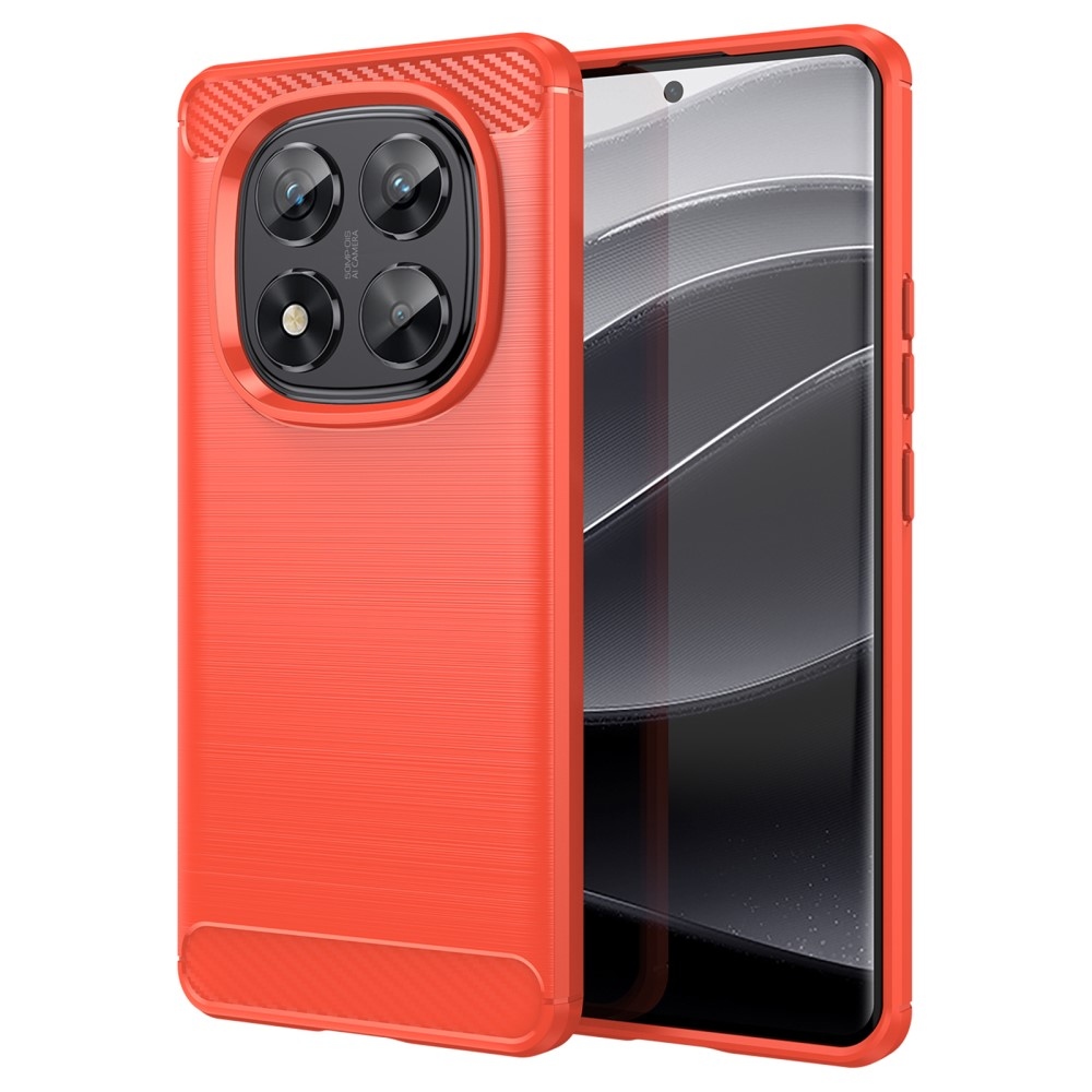 Carbon odolný gelový obal na Xiaomi Redmi Note 14 Pro 5G/Poco X7 5G - červený