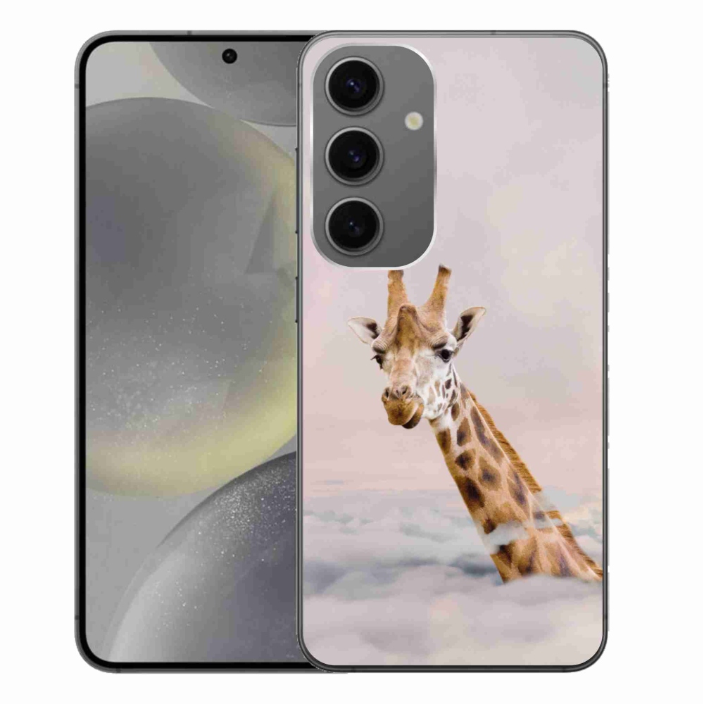 Gelový kryt mmCase na Samsung Galaxy S24+ - žirafa v oblacích