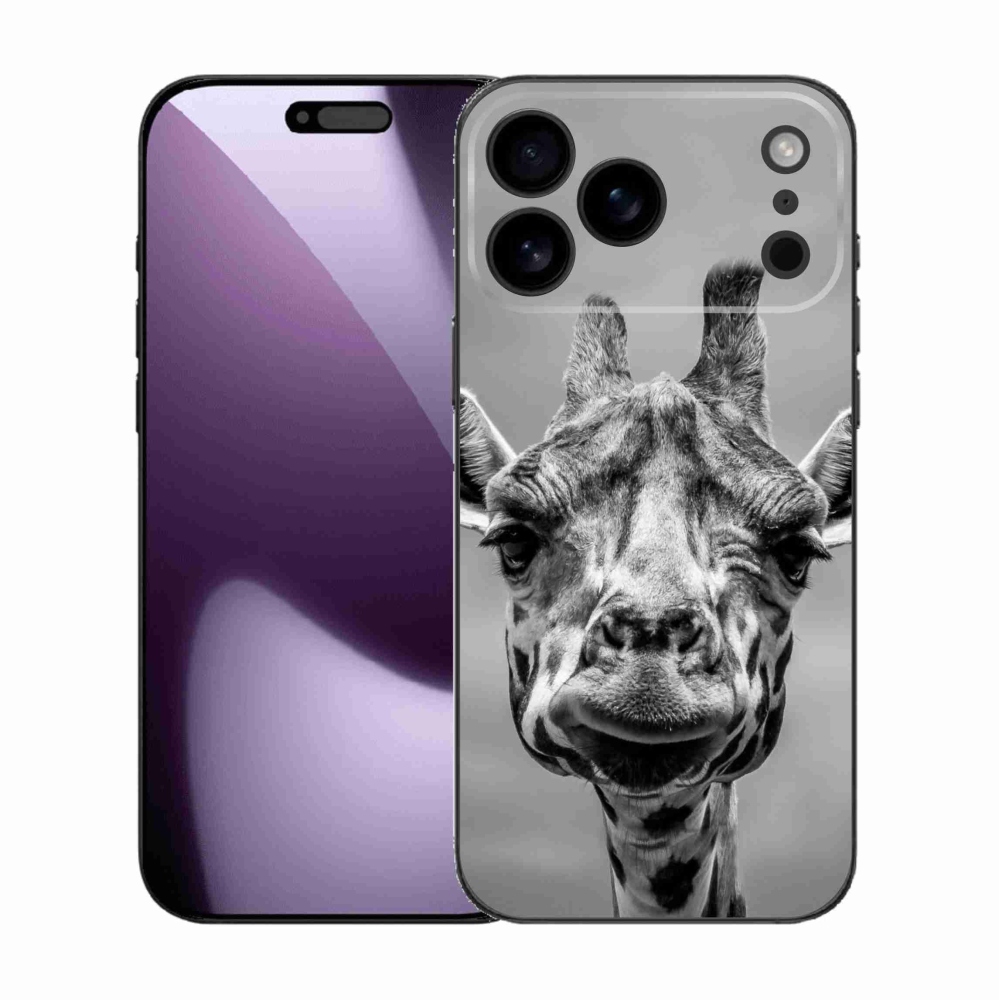 Gelový kryt mmCase na iPhone 17 Pro Max - černobílá žirafa
