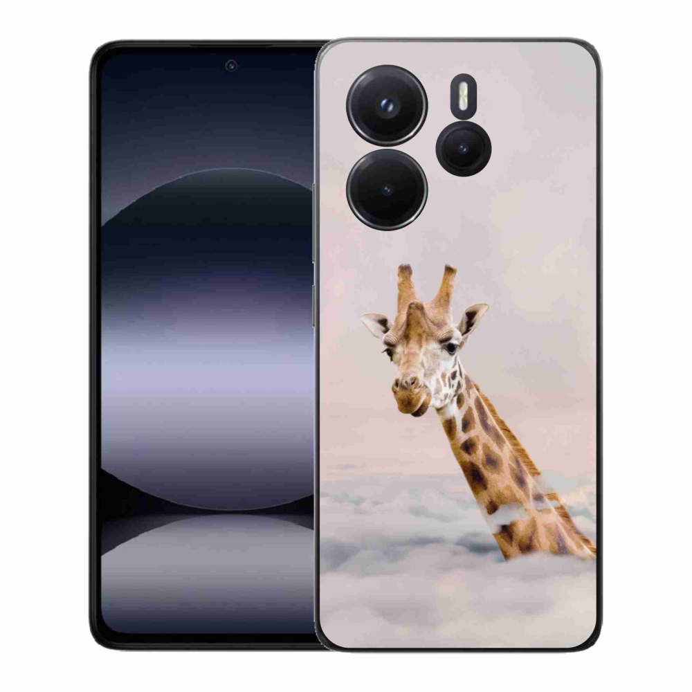 Gelový kryt mmCase na Xiaomi Redmi Note 14 - žirafa v oblacích