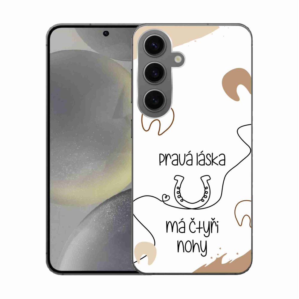 Gelový kryt mmCase na Samsung Galaxy S24 - koňský motiv bílé pozadí