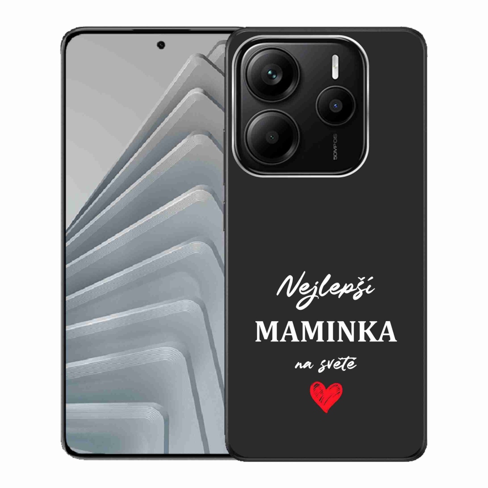 Gelový kryt mmCase na Xiaomi Redmi Note 14 5G - nejlepší maminka 1 černé pozadí