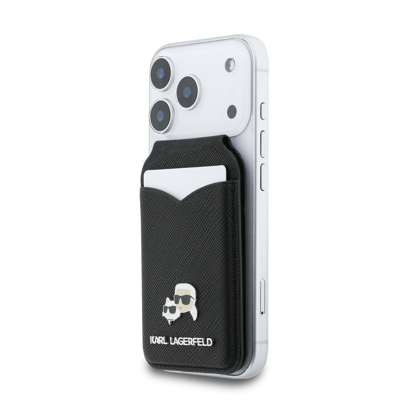 Karl Lagerfeld Mirror MagSafe Cardslot Peněženka se Stojanem Black