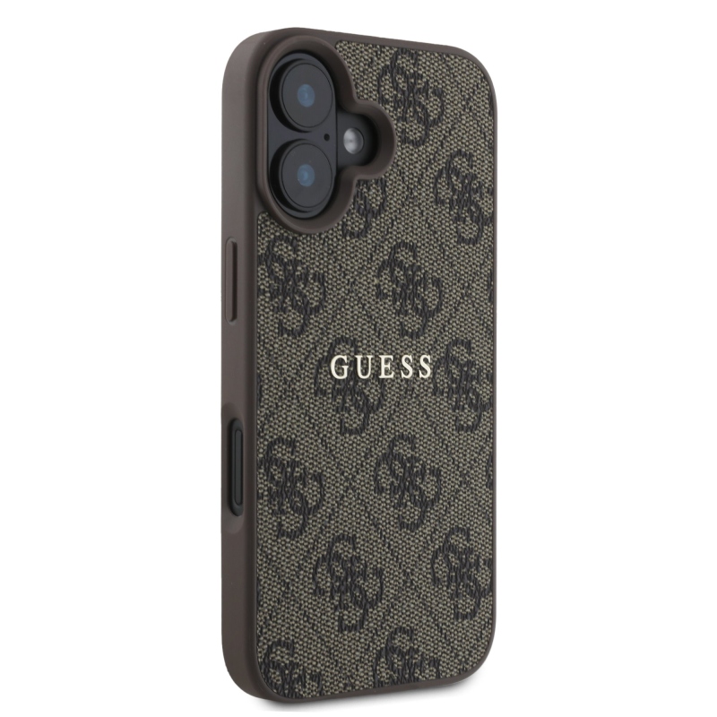 Guess PU 4G Classic Logo MagSafe Zadní Kryt pro iPhone 16 Plus Brown