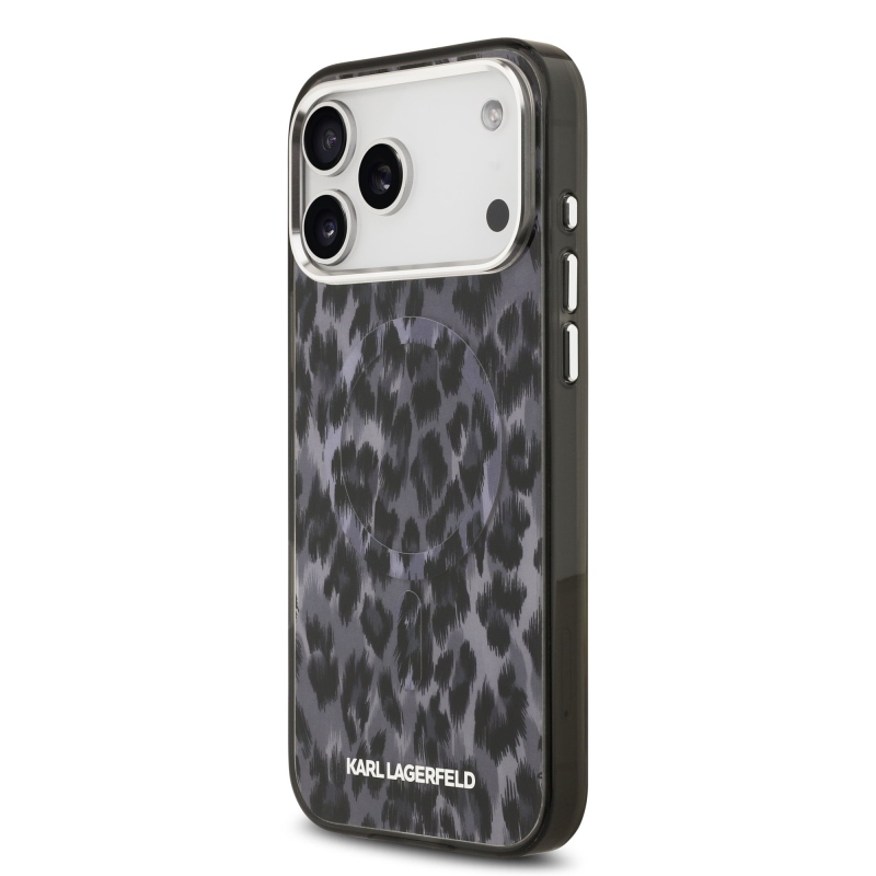 Karl Lagerfeld IML Leopard MagSafe Zadní Kryt pro iPhone 17 Pro Max Grey