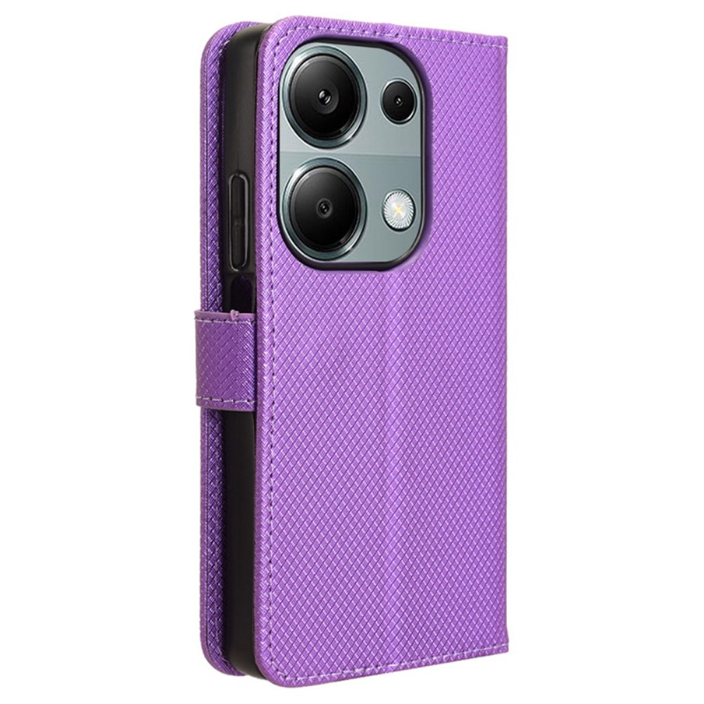 Diamond knížkové pouzdro na Xiaomi Redmi Note 14S/Note 13 Pro 4G/Poco M6 Pro - fialové