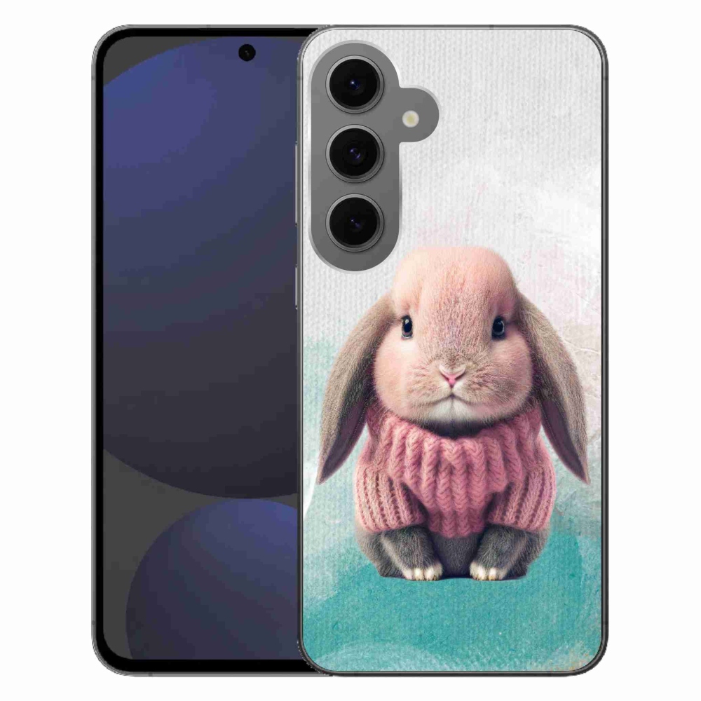 Gelový kryt mmCase na Samsung Galaxy S24 FE - králíček ve svetru