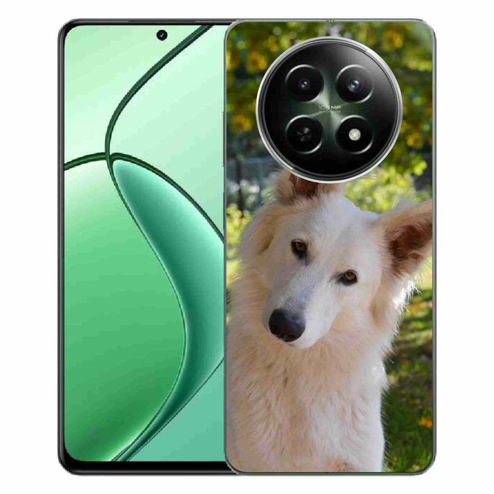 Gelový kryt mmCase na Realme 12 5G/12x 5G - bílý švýcarský ovčák 1