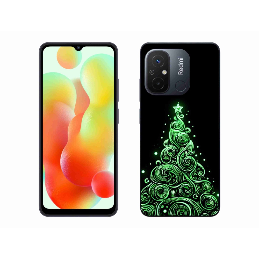 Gelový kryt mmCase na Xiaomi Redmi 12C - neonový vánoční stromek 3