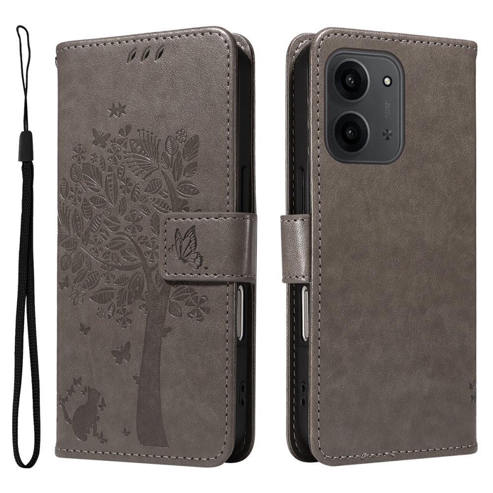 Trees knížkové pouzdro na Xiaomi Redmi 15C 4G/5G (173mm) - šedé