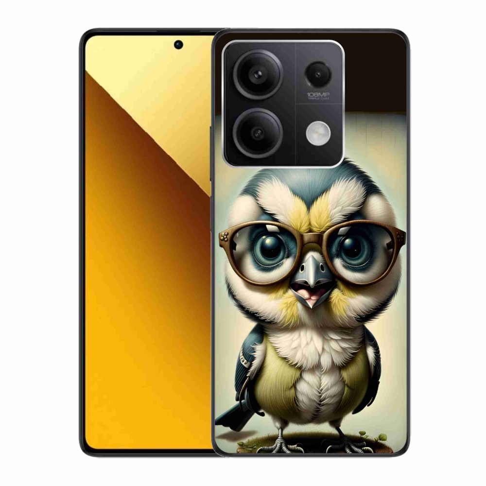 Gelový kryt mmCase na Xiaomi Redmi Note 13 5G - mládě s brýlemi