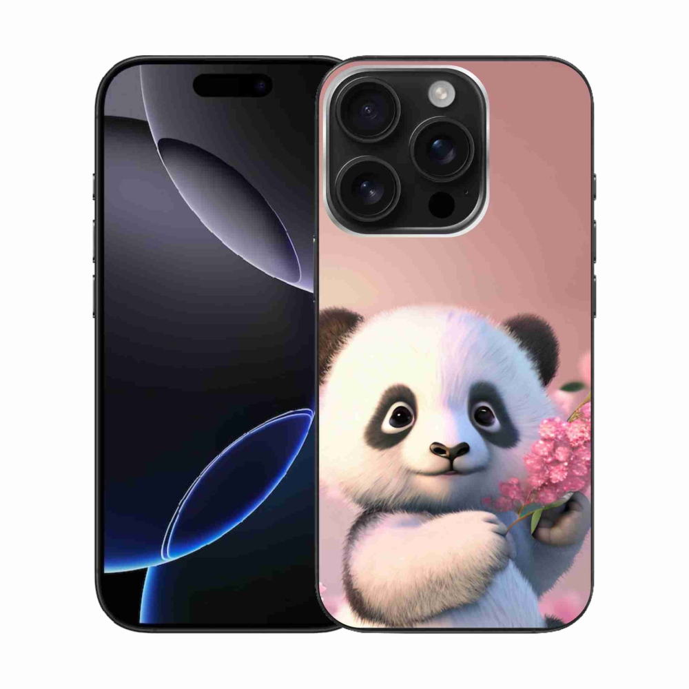 Gelový kryt mmCase na iPhone 16 Pro - roztomilá panda