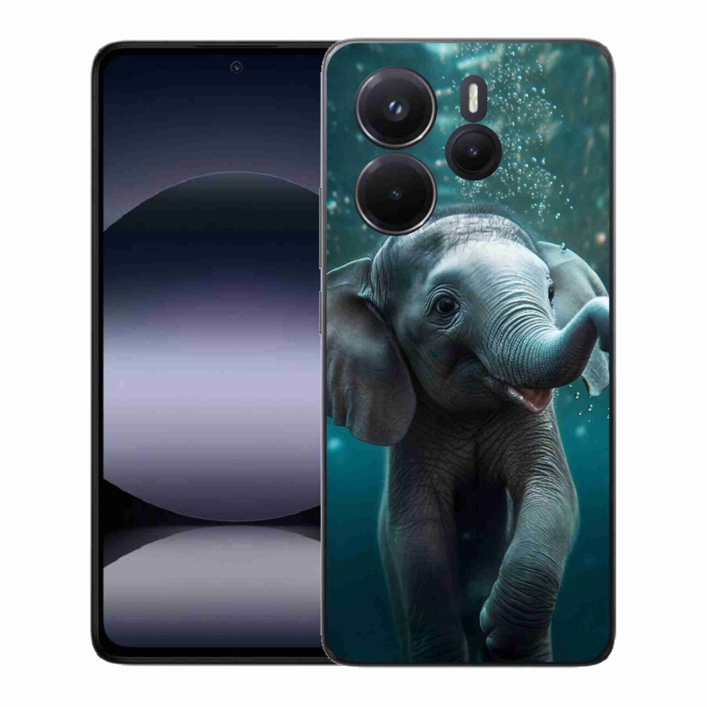 Gelový kryt mmCase na Xiaomi Redmi Note 14 - slůně pod vodou