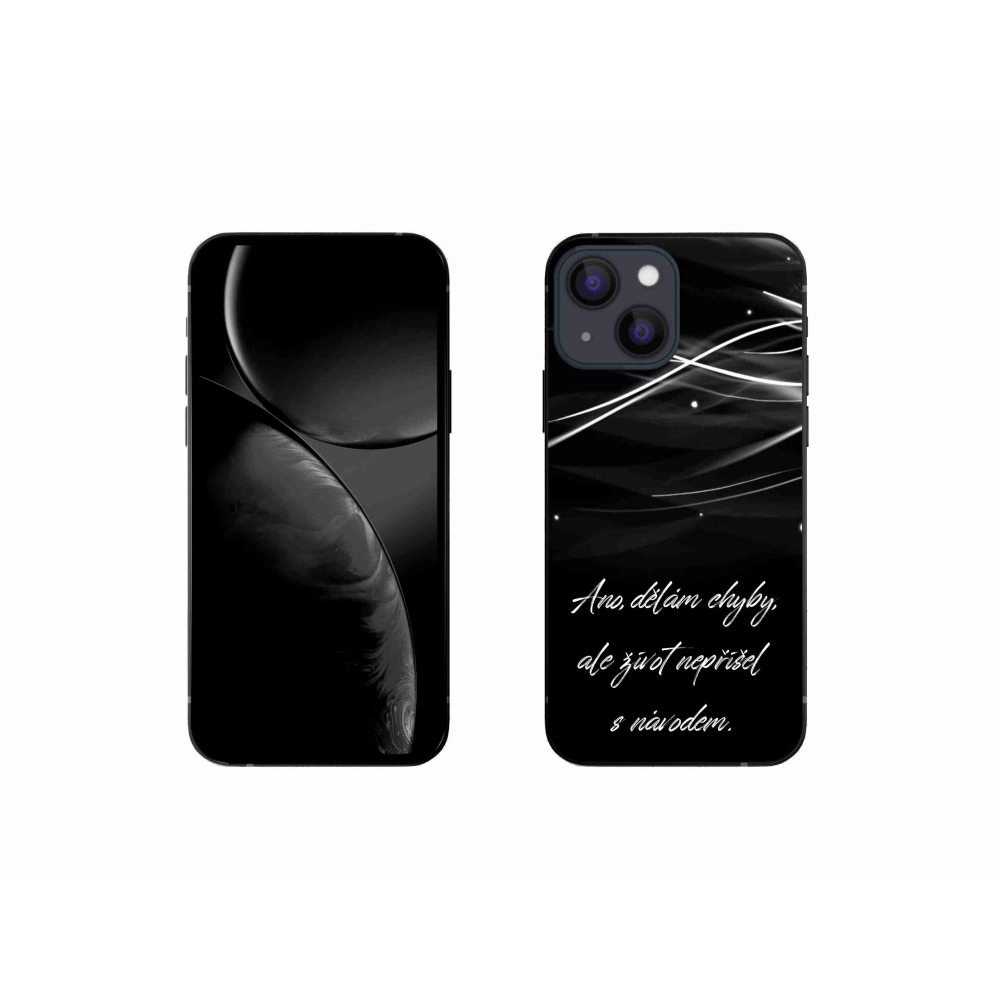 Gelový kryt mmCase na iPhone 13 mini 5.4 - citát černé pozadí
