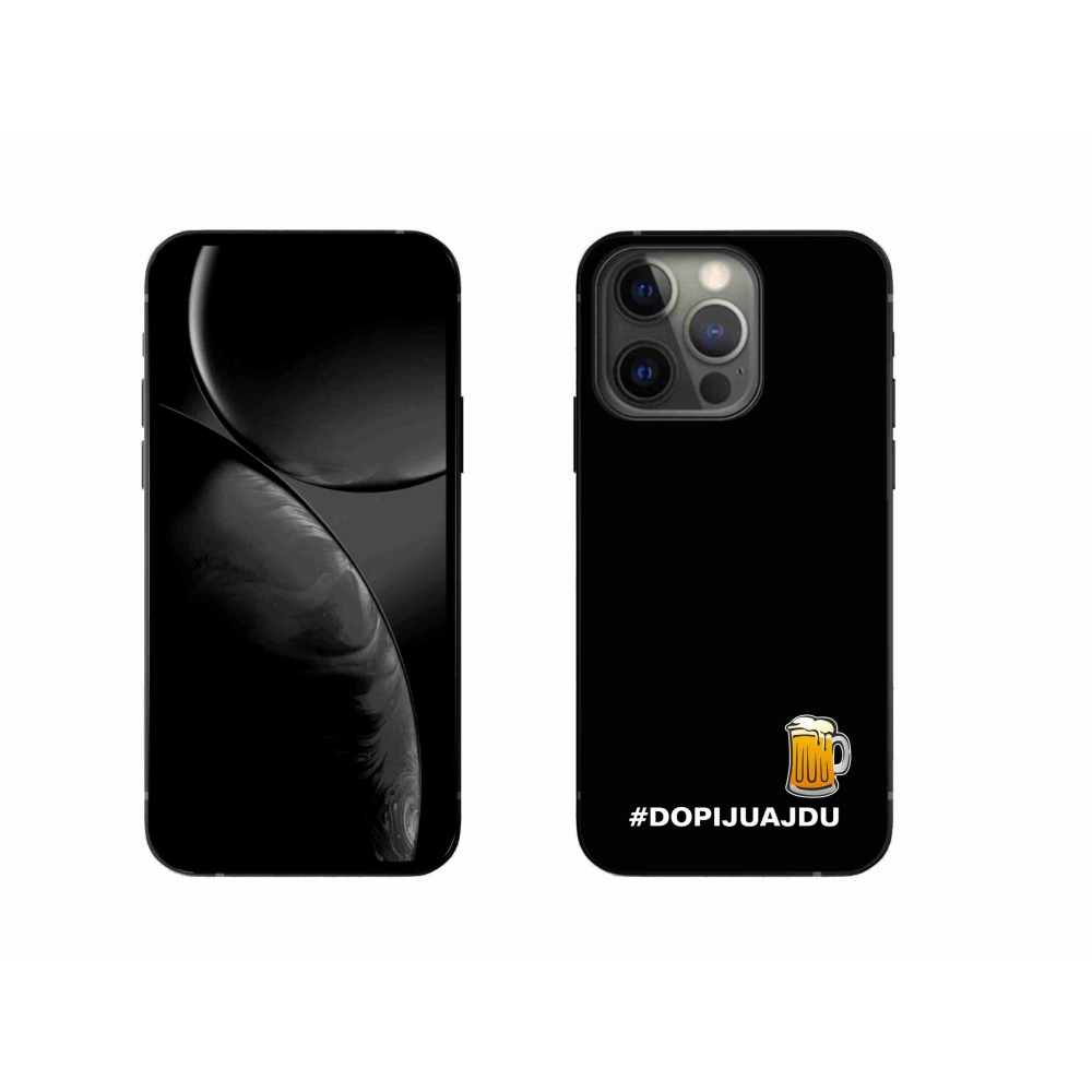 Gelový kryt mmCase na iPhone 13 Pro 6.1 - pivní motiv 1 černé pozadí