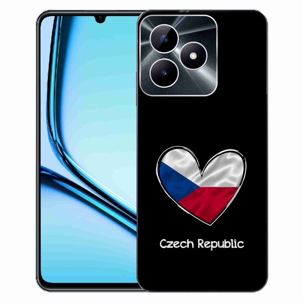 Gelový kryt mmCase na Realme Note 50 - vlajka srdce černé pozadí