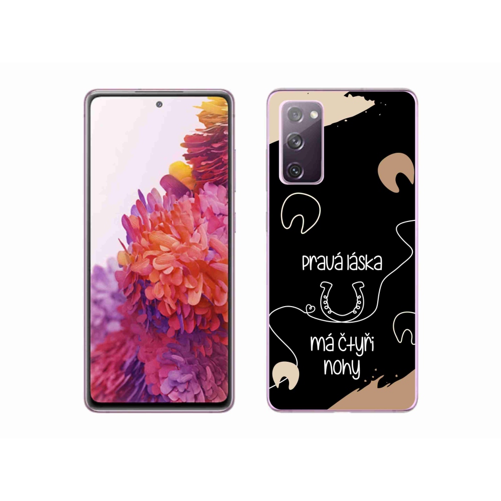Gelový kryt mmCase na Samsung Galaxy S20 FE - koňský motiv černé pozadí