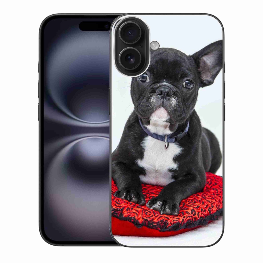 Gelový obal mmCase na iPhone 16 Plus - buldok