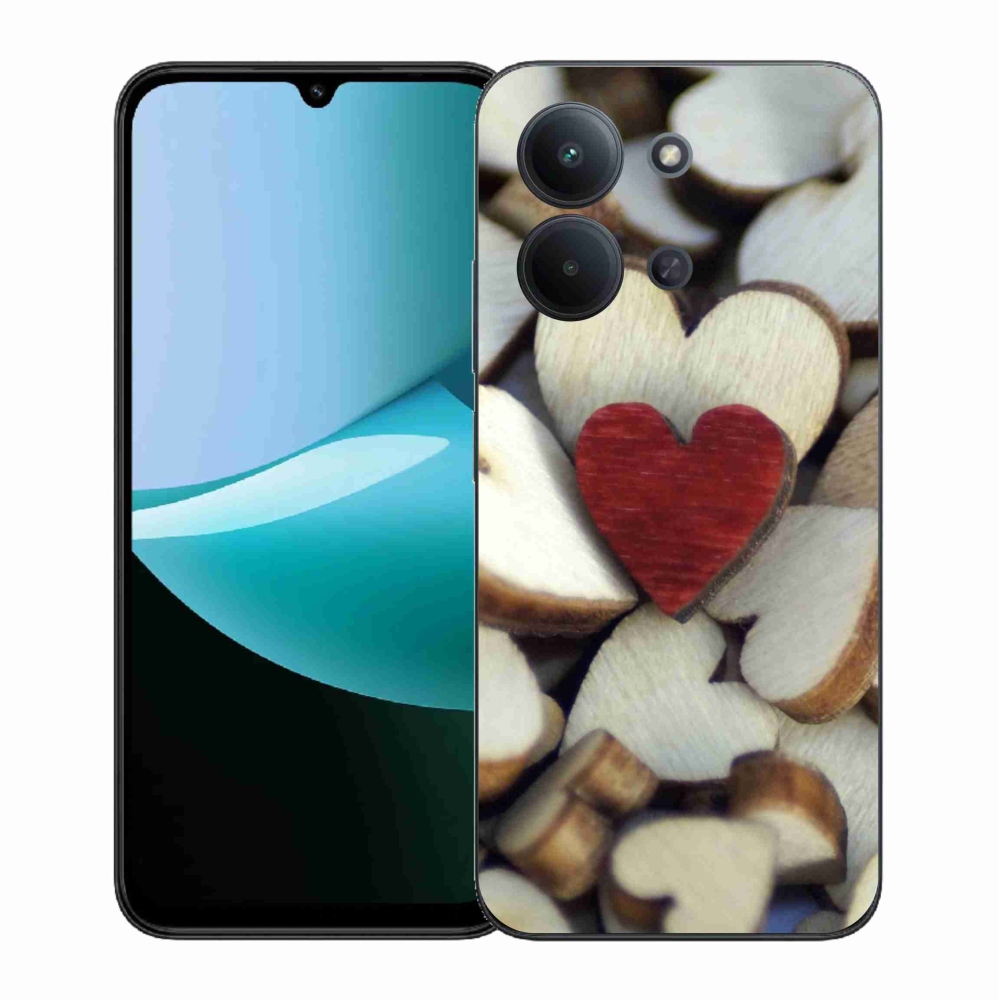 Gelový kryt mmCase na Xiaomi Redmi 15C 4G (171mm)/Poco C85 4G (171mm) - gravírované červené srdce 