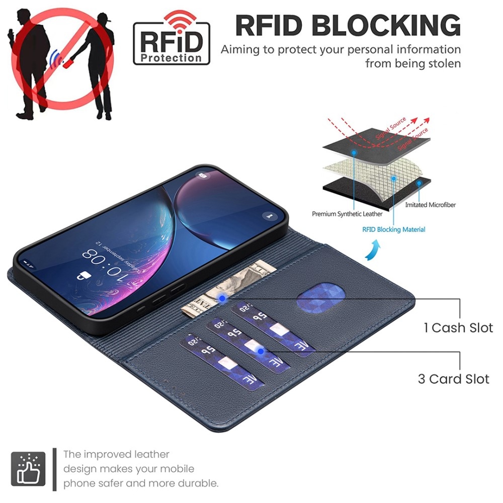 BINFEN knížkové pouzdro na Xiaomi 15 - modré