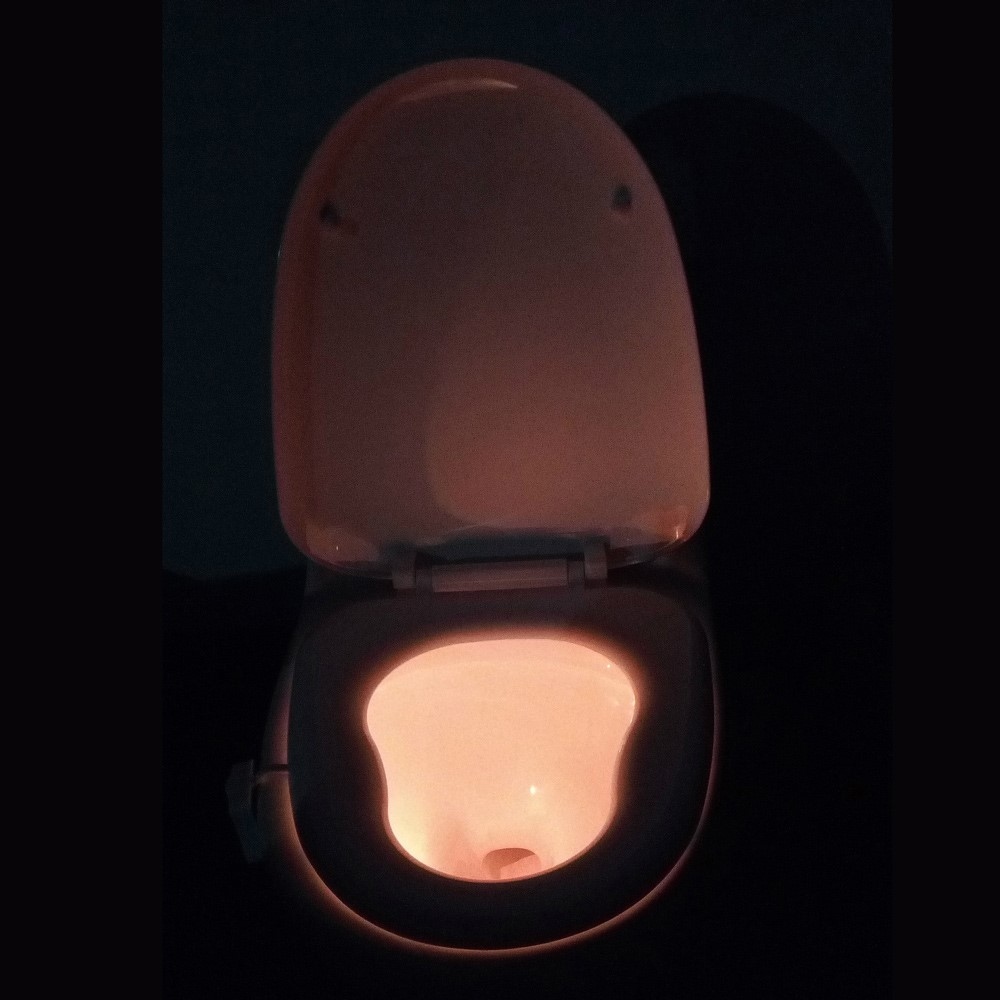 Inteligentní barevné podsvícení toalety s pohybovým čidlem a 8 odstíny světla