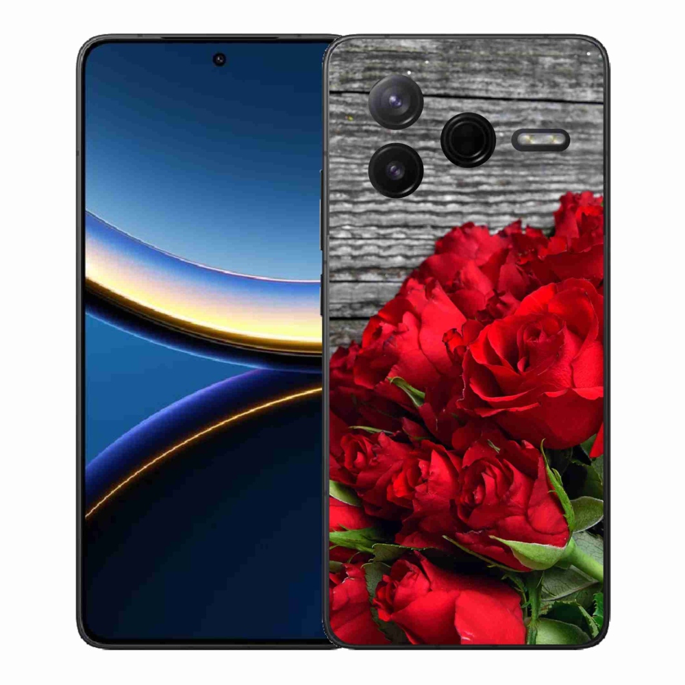 Gelový kryt mmCase na Xiaomi Poco F7 Pro - červené růže