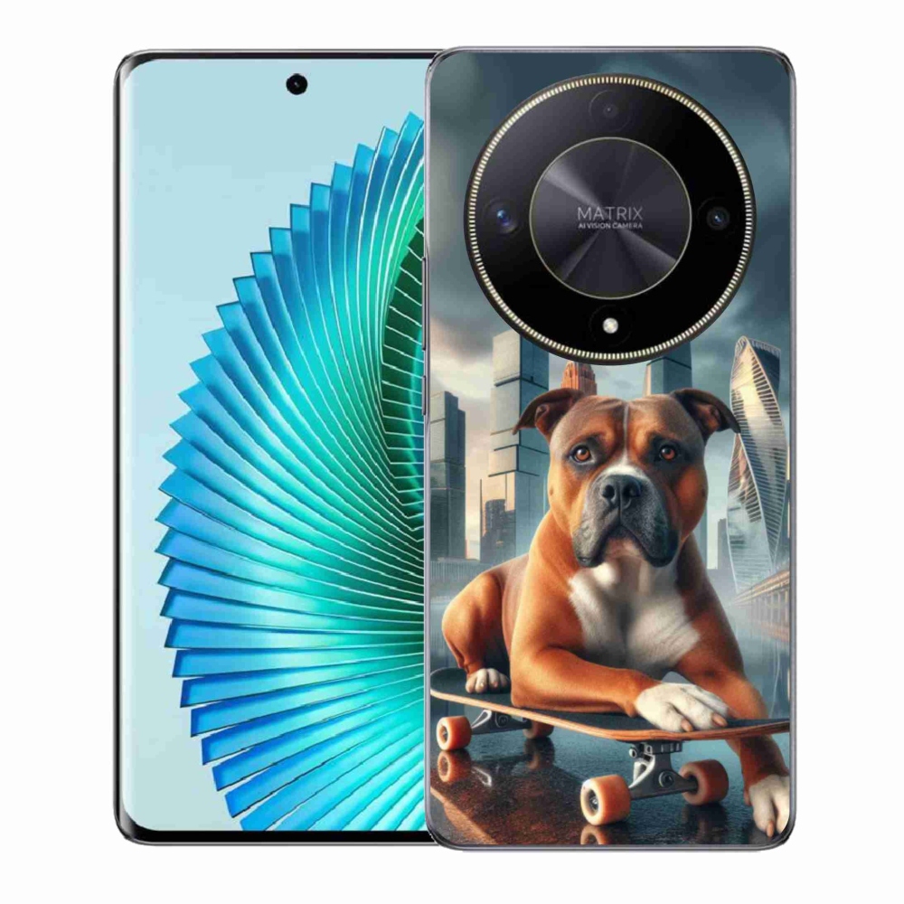 Gelový kryt mmCase na Honor Magic 6 Lite 5G - pes na skateboardu