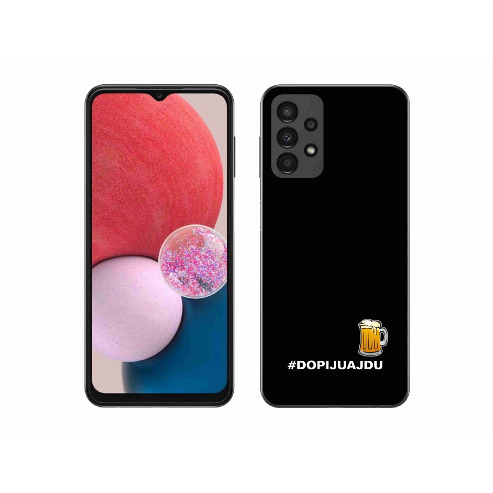 Gelový kryt mmCase na Samsung Galaxy A13 4G - pivní motiv 1 černé pozadí