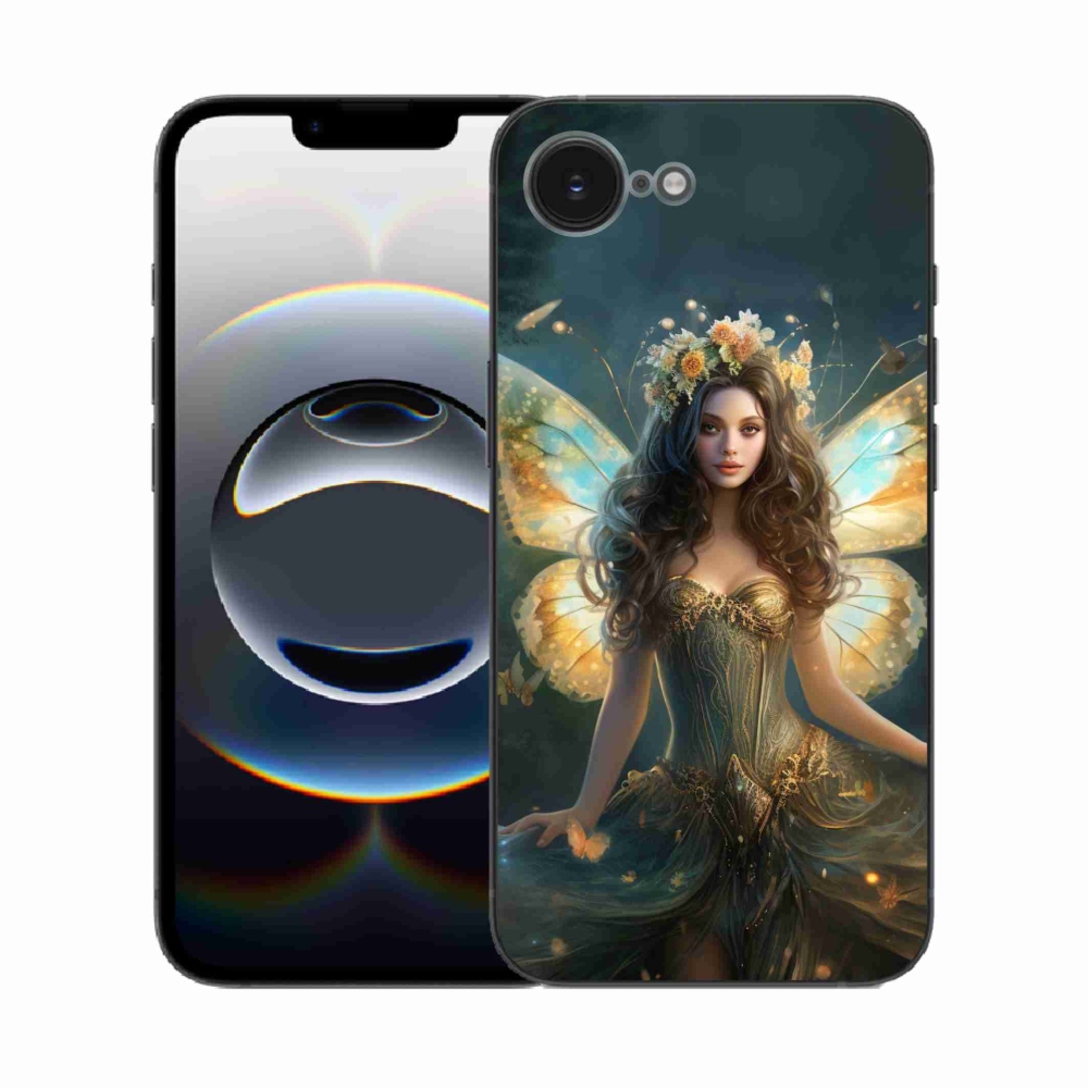 Gelový kryt mmCase na iPhone 16e - motýlí žena
