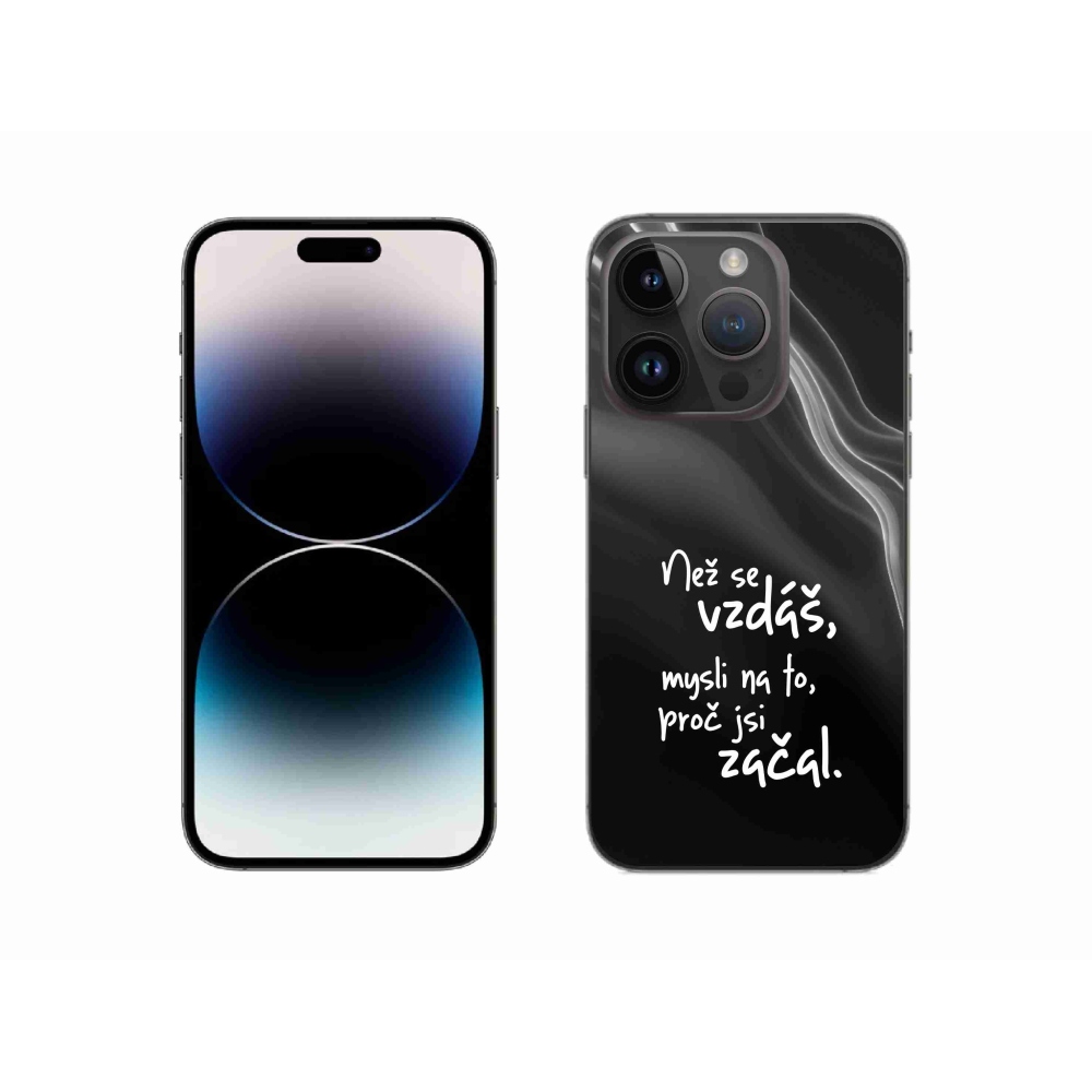 Gelový kryt mmCase na iPhone 14 Pro 6.1 - citát 2 černé pozadí