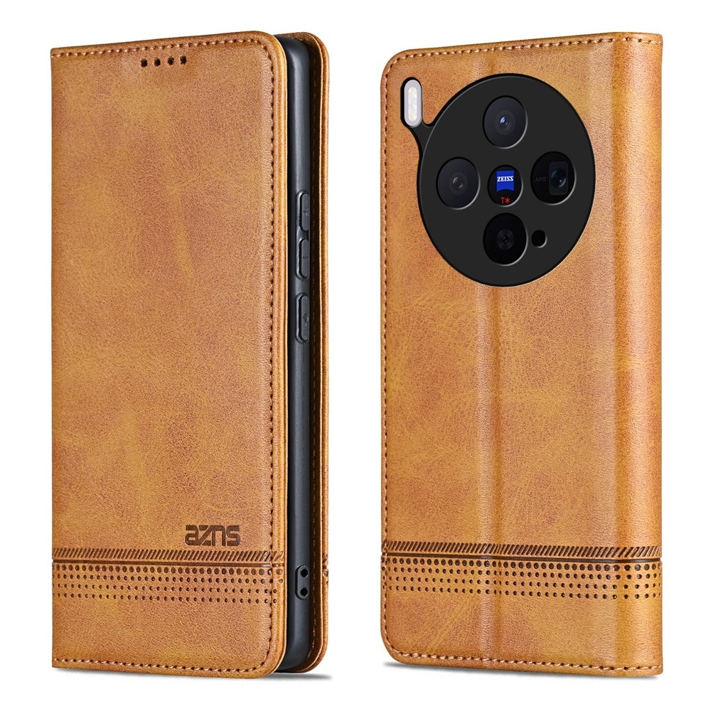 AZNS knížkové pouzdro na Vivo X300 5G - světlehnědé
