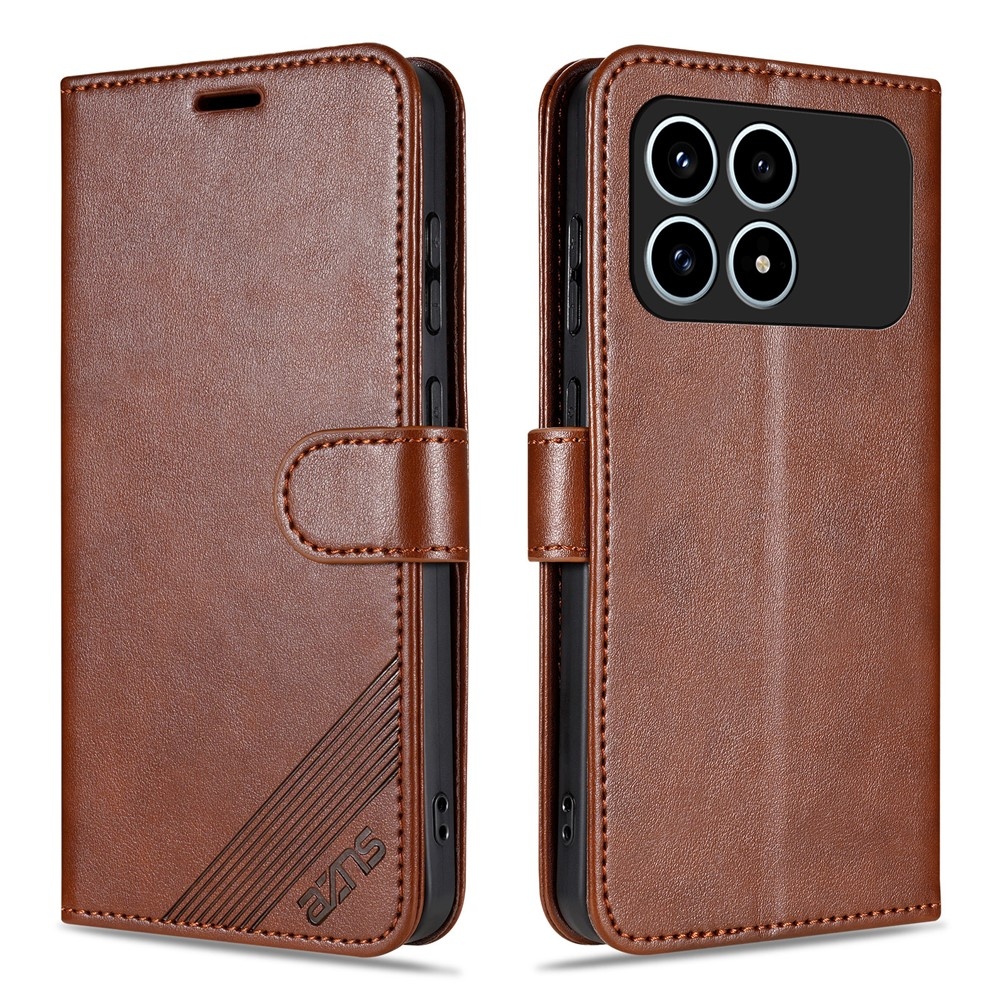 AZNS knížkové pouzdro na Xiaomi Poco F8 Pro 5G - hnědé