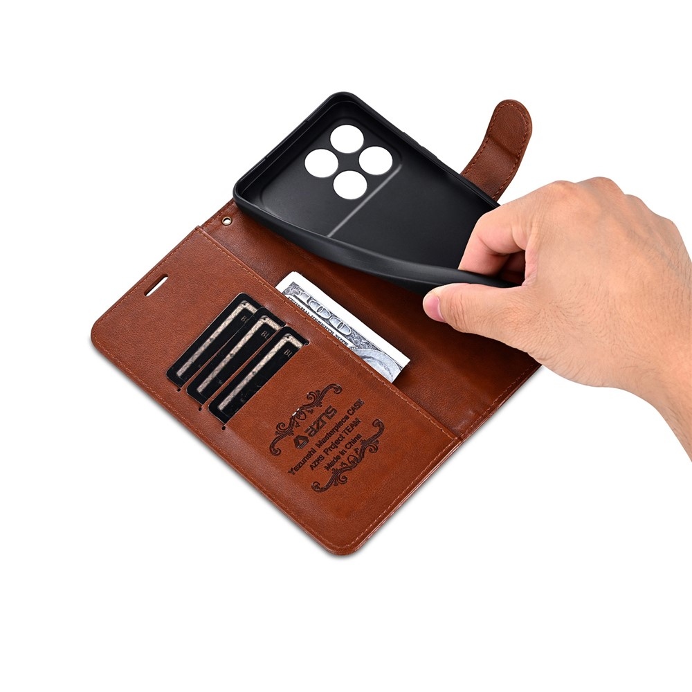 AZNS knížkové pouzdro na Xiaomi Poco F8 Pro 5G - hnědé