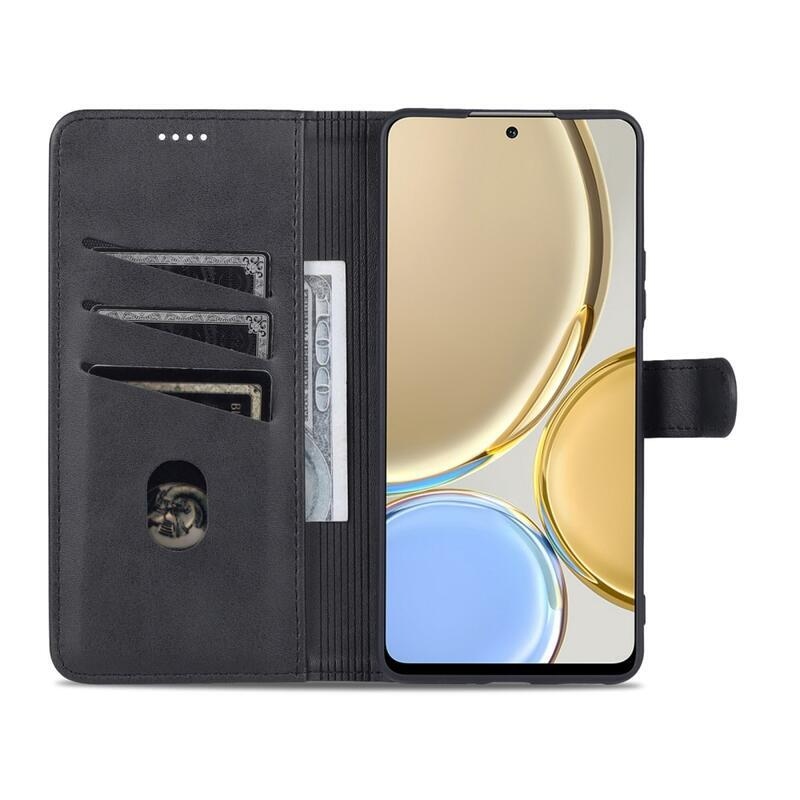 AZNS PU kožené peněženkové pouzdro na mobil Honor Magic 4 Lite 5G - černé
