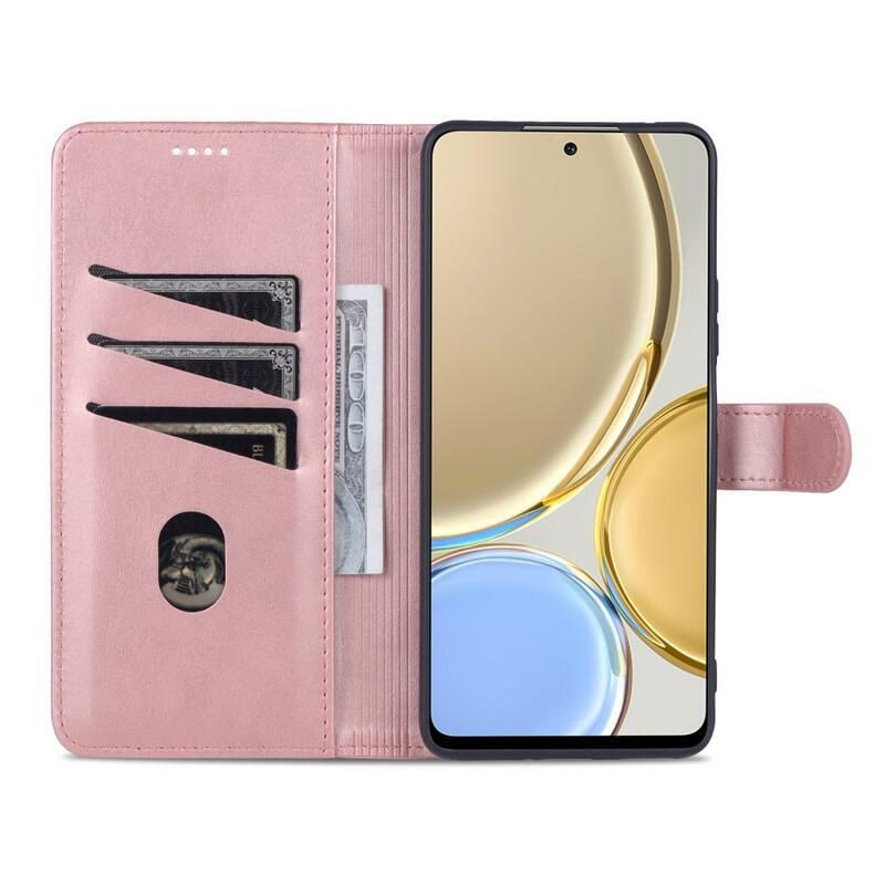 AZNS PU kožené peněženkové pouzdro na mobil Honor Magic 4 Lite 5G - růžovozlaté
