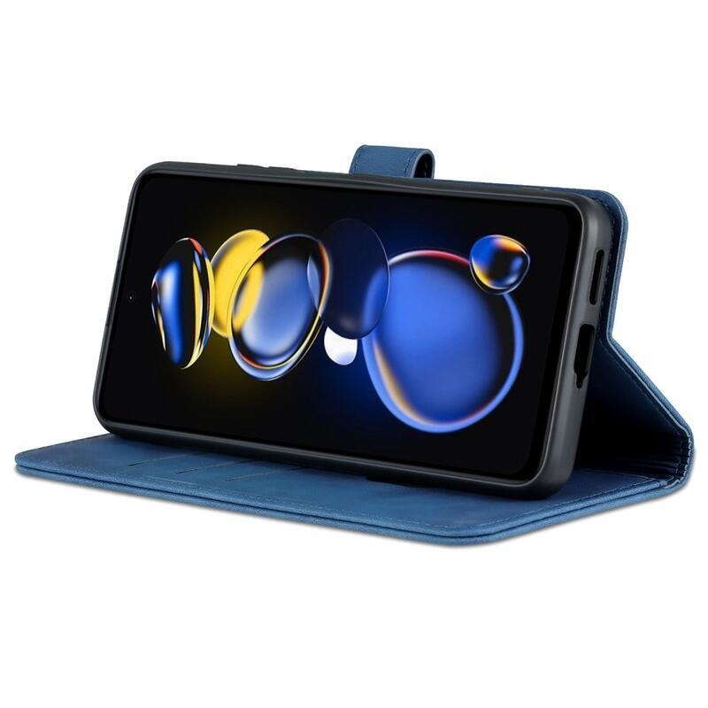 AZNS PU kožené peněženkové pouzdro na mobil Xiaomi Poco X4 GT 5G - modré
