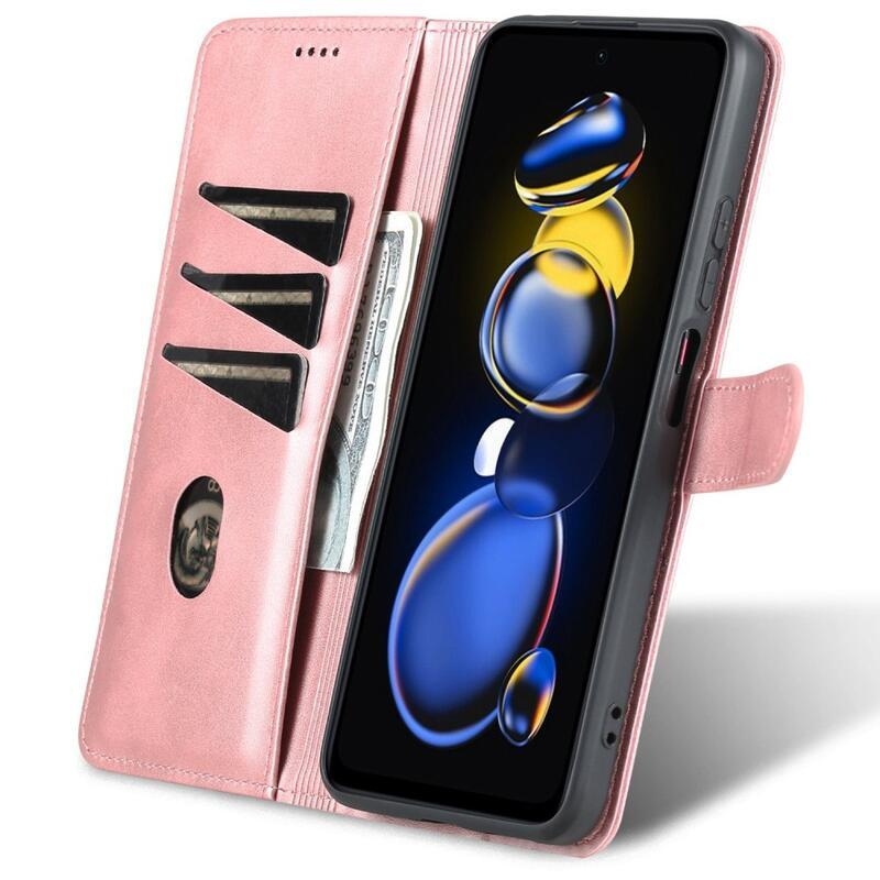 AZNS PU kožené peněženkové pouzdro na mobil Xiaomi Poco X4 GT 5G - růžovozlaté