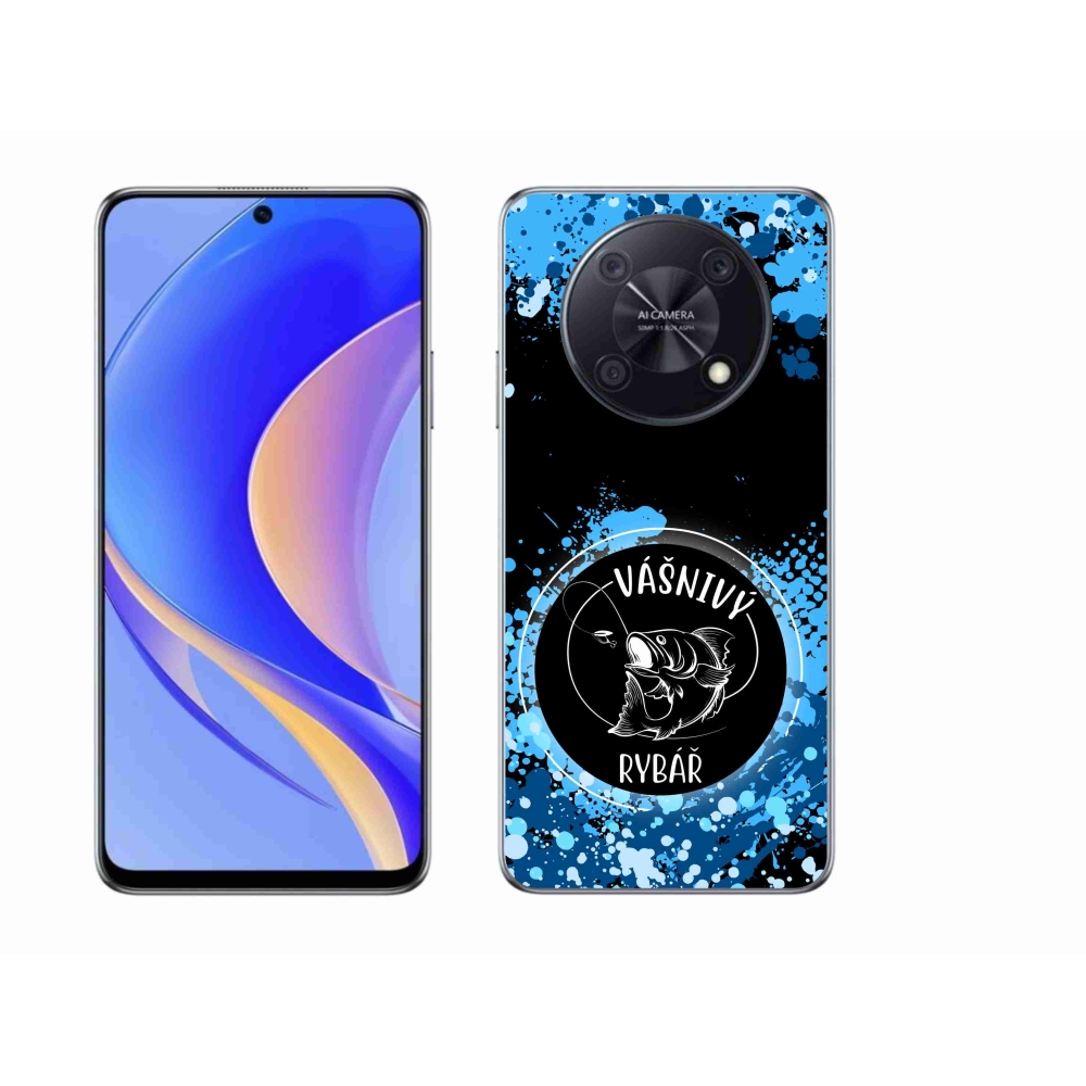 Gelový kryt mmCase na Huawei Nova Y90 - vášnivý rybář černé pozadí
