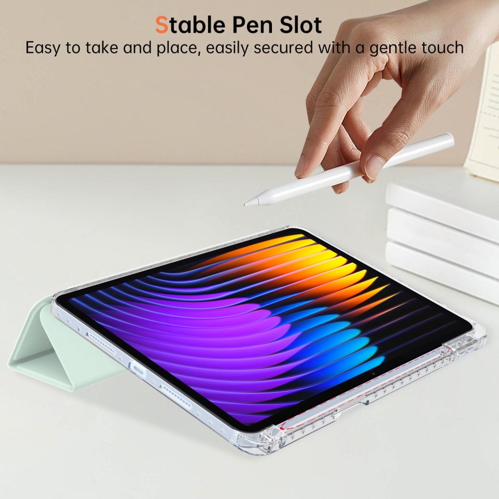 Origami chytré polohovací pouzdro na tablet Xiaomi Pad 7/7 Pro - světlezelené