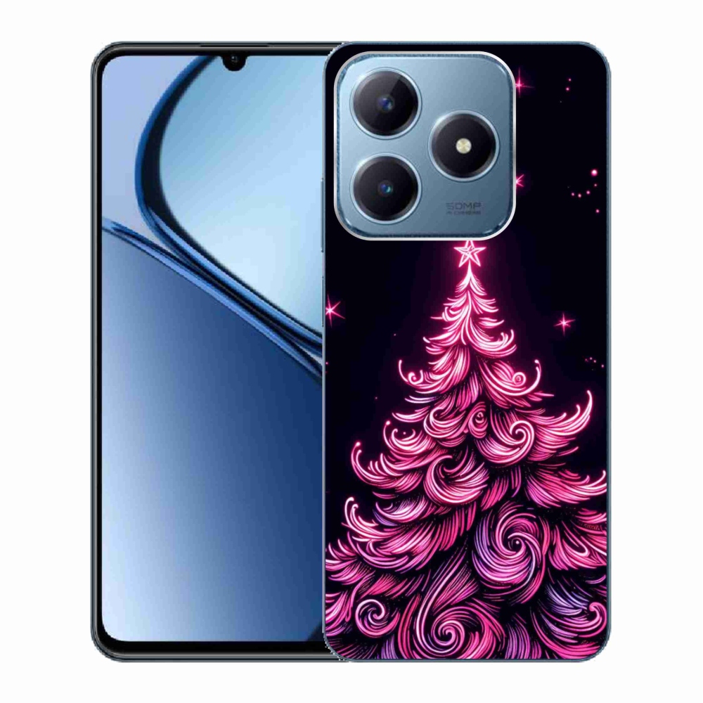 Gelový kryt mmCase na Realme C63 - neonový vánoční stromek 2