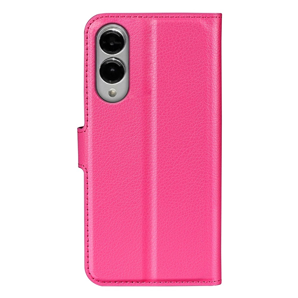 Litchi knížkové pouzdro na Samsung Galaxy S25 Edge - rose