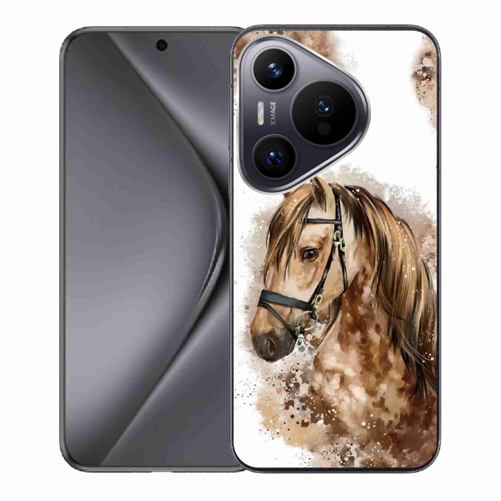 Gelový kryt mmCase na Huawei Pura 70 - hnědý kreslený kůň