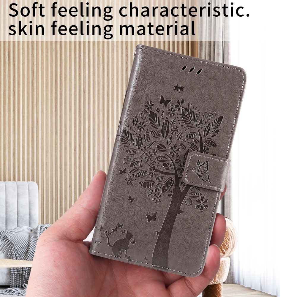 Trees knížkové pouzdro na Xiaomi Redmi 15 4G (171mm) - šedé