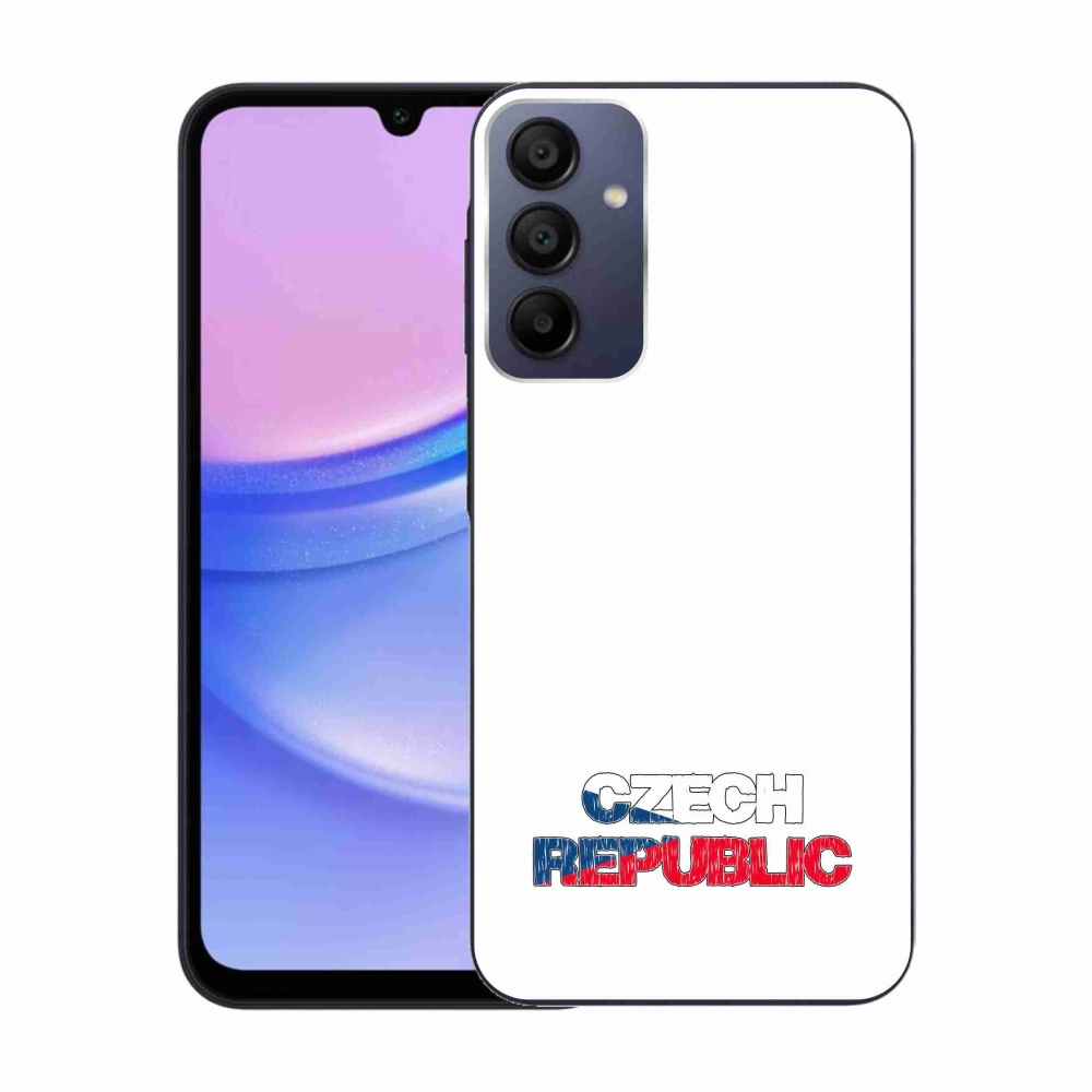 Gelový kryt mmCase na Samsung Galaxy A15 4G/5G - Czech Republic bílé pozadí