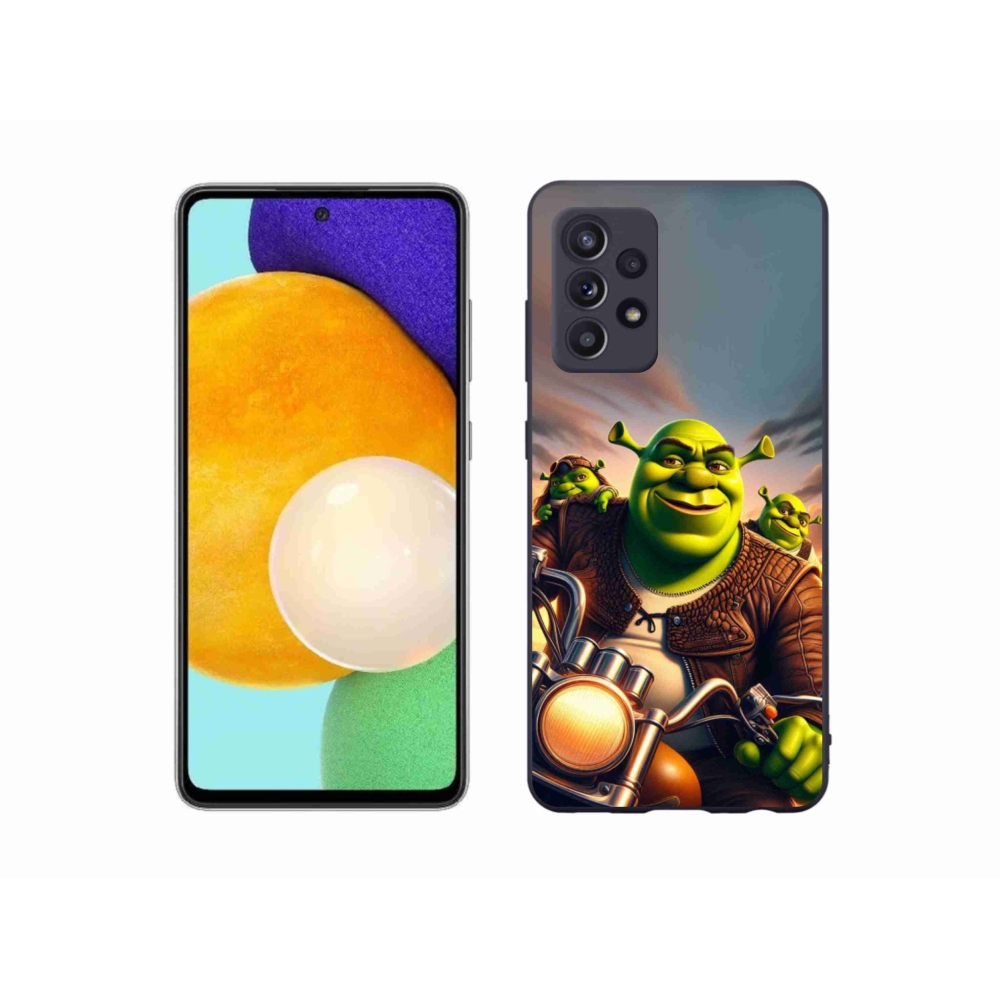 Gelový kryt mmCase na Samsung Galaxy A52/A52 5G - shrek na motorce