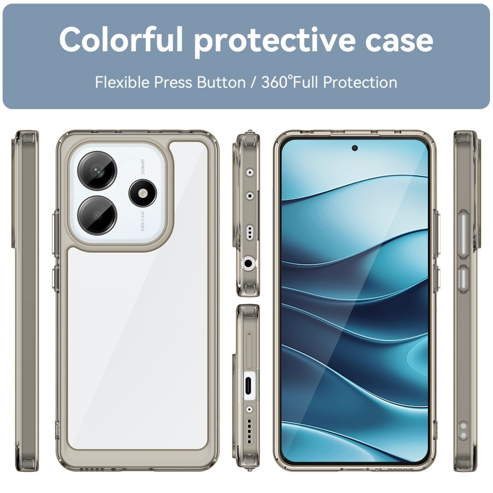 Gelový obal s pevnými zády na Xiaomi Redmi Note 14 5G - šedý