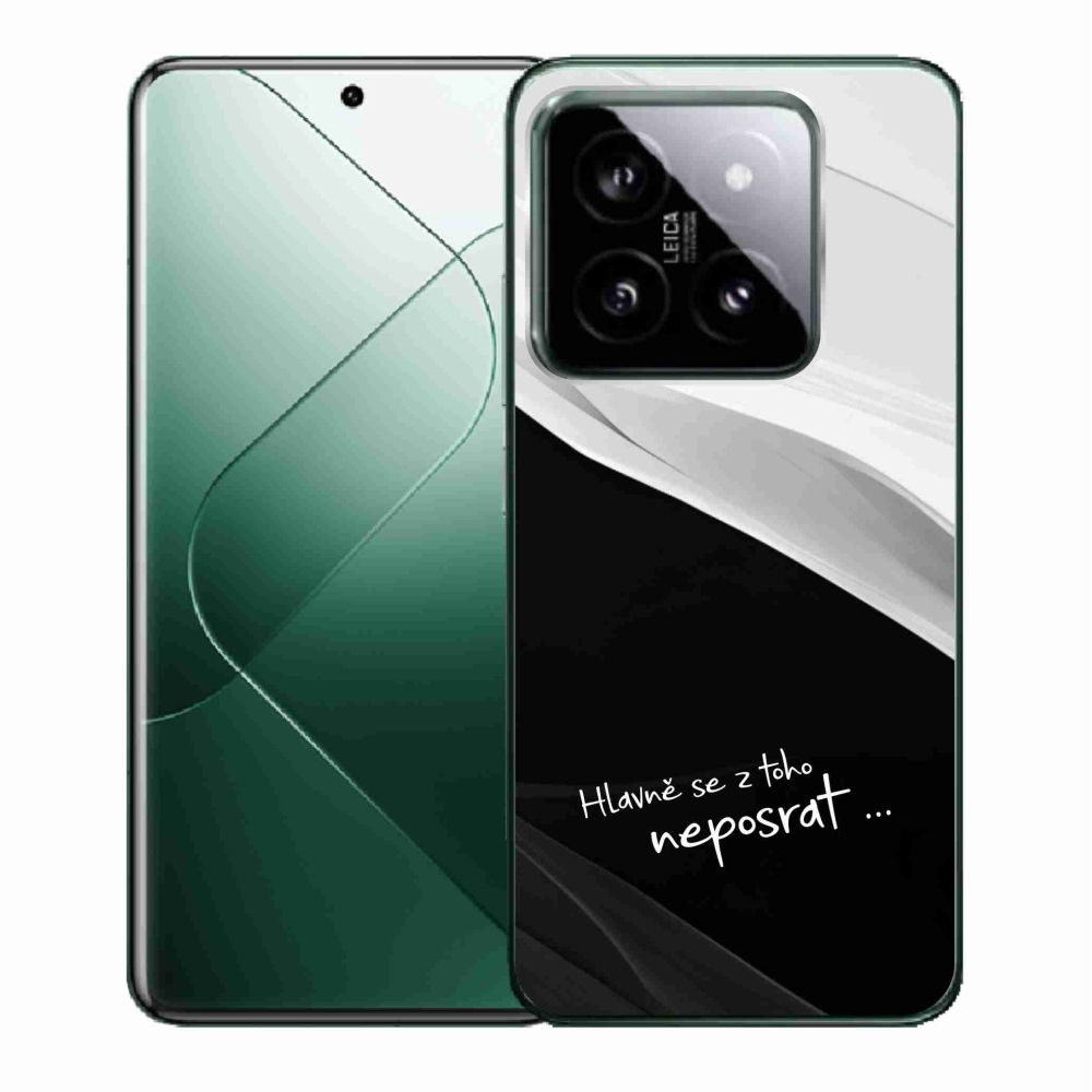 Gelový kryt mmCase na Xiaomi 14 - vtipný text 13 černobílé pozadí