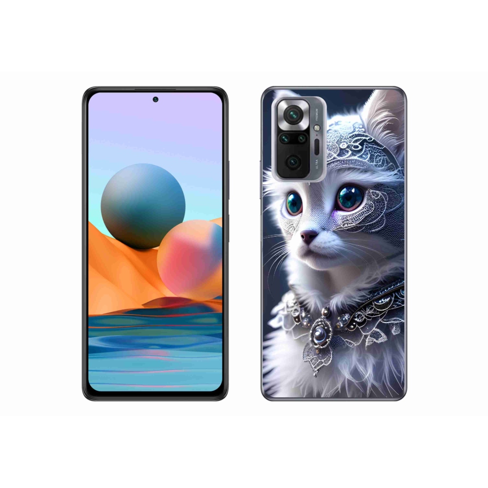Gelový kryt mmCase na Xiaomi Redmi Note 10 Pro - bílá kočka