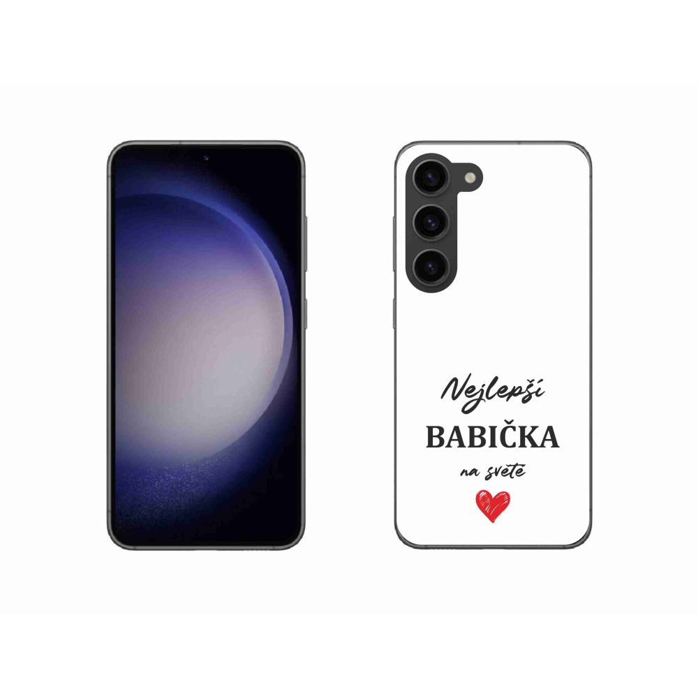 Gelový kryt mmCase na Samsung Galaxy S23 5G - nejlepší babička 1 bílé pozadí